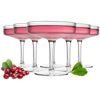 Sendez Martiniglas 6 Margarita Bargläser Cocktailgläser Margaritagläser Relief, Glas