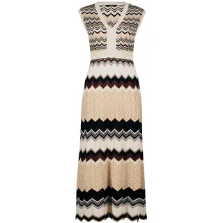 zero Damen Strickkleid mit Zickzackmuster 34, NatureBlack - 34