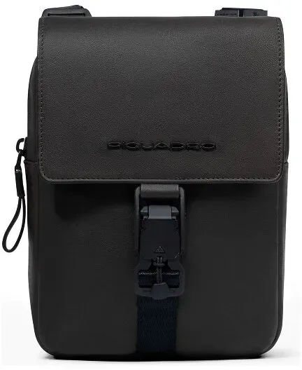 Piquadro Harper Mini Bag Umhängetasche Leder 17 cm  schwarz