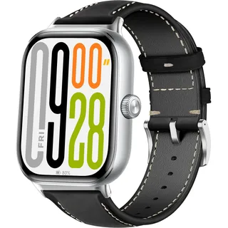 MaEiol Leder Armband für Xiaomi Redmi Watch 6/5/4 / Xiaomi Mi Band 9 Pro /8 Pro/Xiaomi Smart Band 9 Pro /8 Pro, Lederarmband Ersatzarmband Armbänder Uhrenarmband für Damen Herren - Schwarz