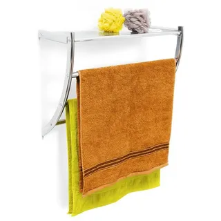 Relaxdays Wandhandtuchhalter Chrom Silber