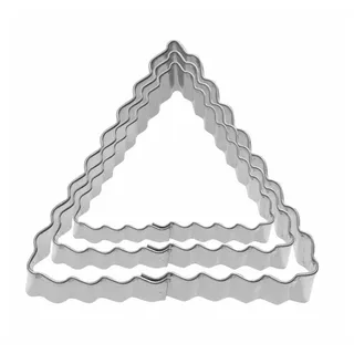 Westmark 3 Terrassen-Ausstecher Dreieck 4 cm, 5 cm, 6 cm, Edelstahl,