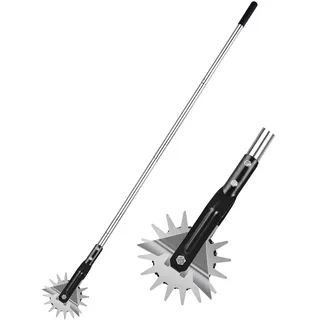 YEELOR Wheel Rotary Edger, Manueller Rasenkantenschneider, Handgartenkantenschneider mit starkem 3 Abschnitten, Edelstahlgriff mit gepolstertem Griff, 58,3 Zoll Länge