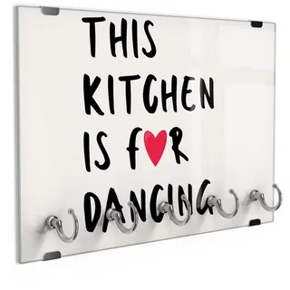 DEQORI Schlüsselbrett 'Tanz in der Küche', (1 St), Schlüsselhalter Schlüssel Haken Schlüsselboard modern Schlüsselleiste schwarz