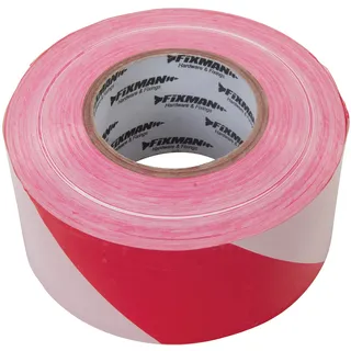 FIXMAN 194216 Absperrband 70 mm x 500 m, rot-weiß