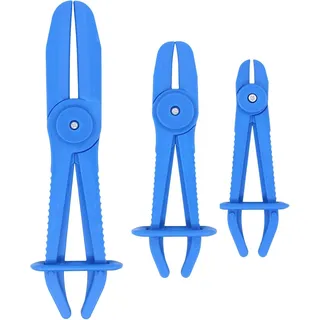 Schlauchklemmenzange, Schlauch Abklemmzange, Schlauchklemmen Zangen Set,3PC Abklemmen Zange Set 155mm 185mm 255mm Schlauch Klemmzange zum Abklemmen von Kühlschläuchen Brems und Benzinleitungen(Blau)