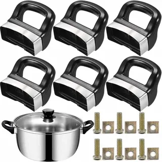 Ersatzteil Topfgriff,Tianher 6 Stück Topfgriff Schnellkochtopf Kochen Schnellkochtopfgriff Seitlicher Stützgriff Universal Kurz Ersatzteil Pfannengriff für Pfannentöpfe Kochgeschirr.