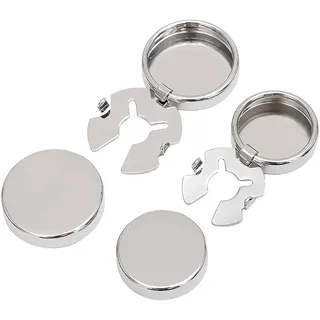 VURYAPI 2 Stück Silber runde Manschette Knopf Abdeckung Manschettenknöpfe für Herren Hochzeit formelles Hemd