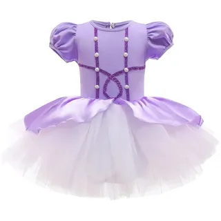 Lito Angels Prinzessin Princess Girl Ballettkleid Ballerina Kostüm für Kleinkind Mädchen, Ballett Kleid Tutu Tanzkleid, Größe 3-4 Jahre, Lila