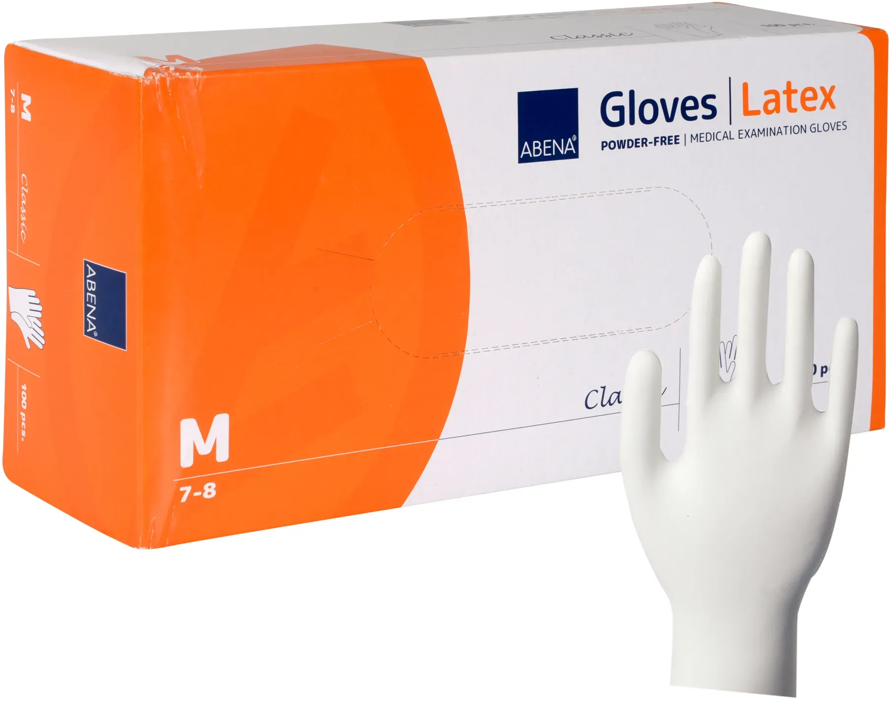 ABENA Latex-Handschuhe weiß, ungepudert VE 100 Stück M