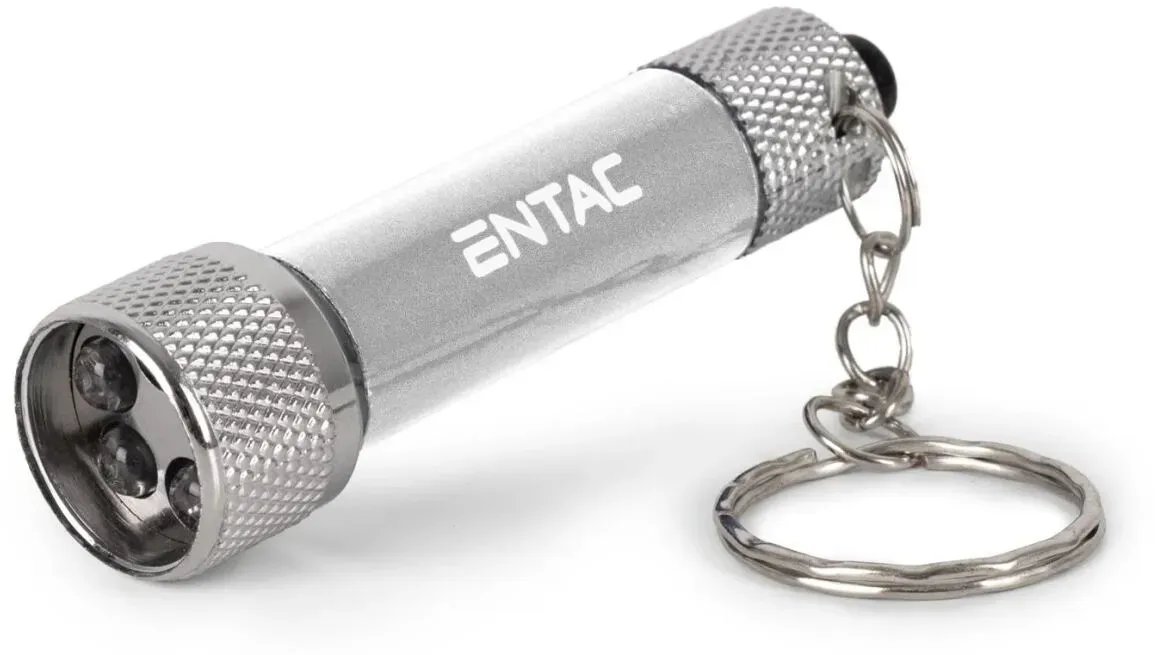 Entac Taschenlampe 5LED Schlüsselanhänger Silber