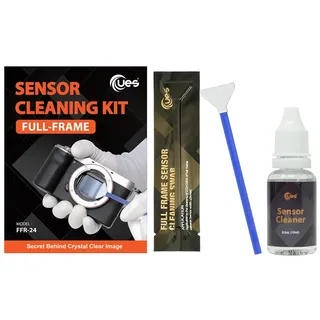 UES FFR24 Kamera Sensor Reinigungsset für Vollformat DSLR & DSLM – 14 Sensor-Swabs (24mm) & 15ml Reiniger – Staub sicher entfernen (Sensorreinigung kompatibel mit Sony, Canon, Nikon)