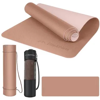 EliteAthlete Yogamatte - Sportmatte - Fitnessmatte - Yoga Matte - 183x61x0.6 cm braun 0.6 MM