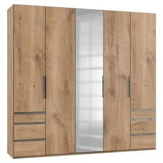 Level 250 x 236 x 58 cm Plankeneiche Nachbildung mit Spiegeltüren und Schubladen