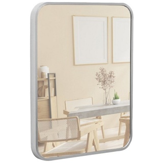 TERRA HOME Wandspiegel - Rechteckig, 40x50 cm, Silber, Modern, Metallrahmen Spiegel - für Flur, Wohnzimmer, Bad oder Garderobe(50x40, Silber)