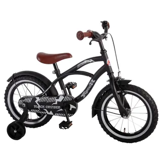 Black Cruiser 14 Zoll Fahrrad Qualitäts Kinderfahrrad mit Stützräder Bike schwarz matt 41401