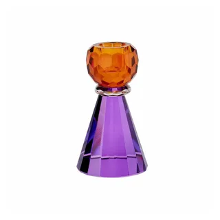 Giftcompany Gift Company Kerzenhalter Sari Konus, Kerzenständer, Kristallglas, Orange, Lila, 11.5 cm, 1093701011