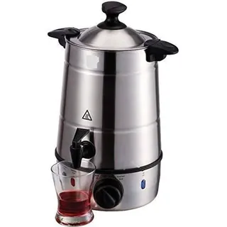HotButler Glühweinkocher Glühweinkessel mit Zapfhahn, Heißgetränkeautomat mit 2200 W, 6,5 L Wasserspender Einkochautomat, Edelstahlgehäuse - Silber
