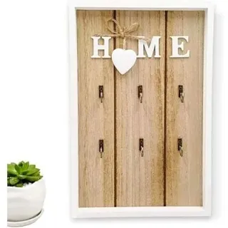 Odipie - Schlüsselkasten, Schlüsselkasten aus Holz zur Wandmontage, mit 6 Haken zum Aufhängen von Schlüsseln, Schlüsselkasten aus Holz,