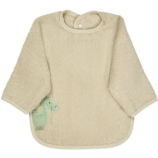 Sterntaler Ärmellätzchen Dino Rexi - Baby Lätzchen mit Ärmel aus saugfähiger Baumwolle mit Applikation und praktischem Druckknopfverschluss, beige