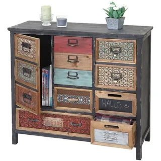 Kommode HWC-A43, Apotheker-Schrank, Tanne Holz massiv 84x90x32cm