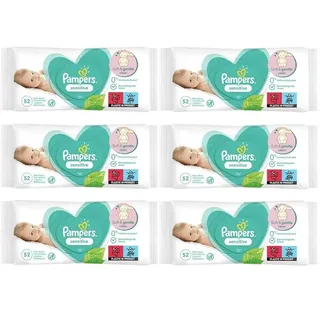 Pampers 81687204 Sensitive Baby Feuchttücher, weiß