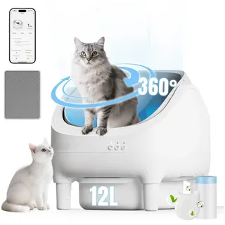 Devoko Katzenklo Selbstreinigend, Selbstreinigende Katzentoilette XXL Automatische Katzentoilette fur Mehrere Katzen
