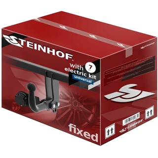 STEINHOF NEU Anhängerkupplung AHK starr kompatibel mit BMW 5er Touring E61 Kombi 07.2004-09.2010 mit 7-polig Universal-Elektrosatz