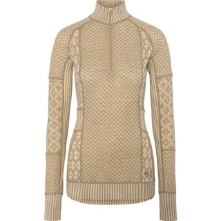 KARI TRAA Damen Smekker Half Zip Longsleeve (Größe S, beige)