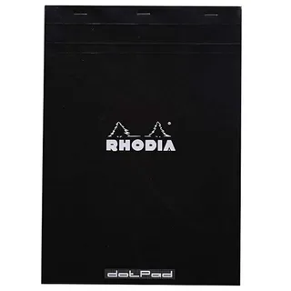 Rhodia 18559C - Packung mit 5 Notizblöcken geheftet dotPad No.18 A4 80 Blätter Dot-Lineatur 80g, Schwarz, 1 Pack