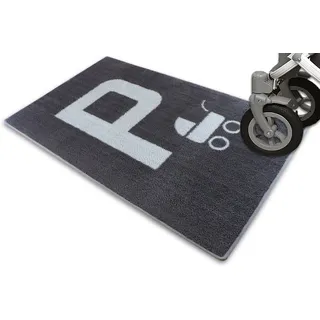 Schmutz-Unterlage für Kinderwagen & Buggy/waschbarer Funktionsteppich – schützt den Boden/stark saugende Mikrofaser/praktisches Zubehör / 67x110cm (grau - "Parkplatz")