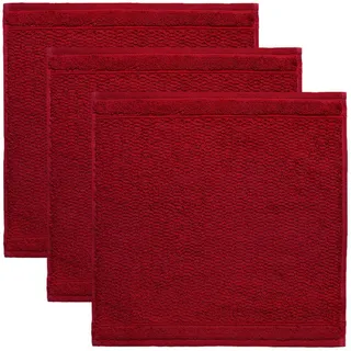 frottana Pearl Seiftuch 30 x 30 cm aus 100% Baumwolle, Ruby 3er Set