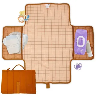 Hylat Baby Wickelunterlage – Faltbare & Abwaschbare Wickelmatte für Unterwegs – Leichte, Tragbare, mit Taschen & Klettverschluss – Hygienische Wickelunterlage für Kinderwagen & öffentliche Toiletten