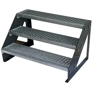 Kaminbau Mierzwa Treppe Freistehend 3 Stufen 57 cm Edelstahl/Stahl