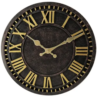 Fenteer Outdoor-Uhr, Uhr, wasserdicht, Veranda, Hinterhof, Bauernhaus, Badezimmer, Zaun, einseitig, für Zuhause, Pool, Terrasse, 30,5 cm,