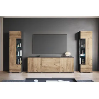 INOSIGN Wohnwand »KENIA« Komplett-Set, 3 Stk. tlg., grau