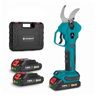 ONEVAN Akku-Astschere 45mm Elektrisch Rebschere, bürstenlose Gartenschere mit LCD-Display, 2 Akkus & Werkzeugkasten