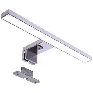 Maxkomfort Spiegelleuchte MK-BAD, LED fest integriert, Neutralweiß, Badleuchte silberfarben Eckig | 30 cm