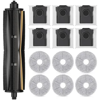 Verbesserte TriCut-Bürste für Dreame X40 Ultra/X30 Ultra/L30 Ultra/L40 Ultra/X40 Master Saugrobotern, haarschneidende und verwicklungsfreie TriCut-Bürsten, 1 Hauptbürste, 6 Wischpads,6 Staubbeutel