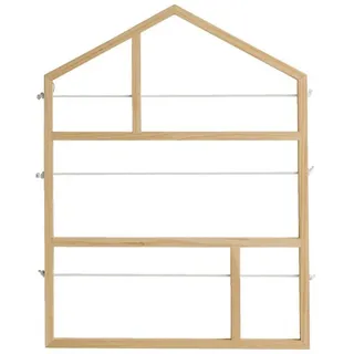 vertbaudet Messlatte Kinderzimmer Wand-Fotohalter aus Holz, Hausform beige