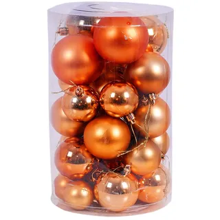 Mojawo 30tlg. Weihnachtskugeln orange Ø 4/5/6/7cm