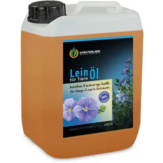 KRÄUTERLAND N A T U R - Ö L M Ü H L E Leinöl für Pferde & Hunde 5 Liter Kanister - Leinsamenöl, kaltgepresst aus erster Pressung direkt vom Hersteller in Premium Qualität
