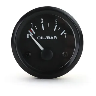 Zusatz Instrument Öldruck Analog Schwarz mit Halter Youngtimer Retro beleuchtet