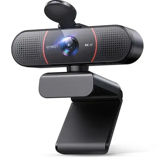 EMEET 4K Webcam für PC, C960 4K UHD Web Cam mit Objektivabdeckung & Dual Mikrofon,73 ° Streaming Kamera mit Automatische Lichtkorrektur, Plug & Play Webcam, USB Web Cam Ideal für Zoom/Teams
