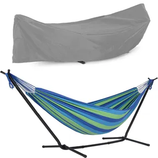 RIUGHJID Garten Outdoor Hängematten Abdeckung Wasserdicht Hängematten Schutzhülle,Geeignet Outdoor für Hängematte und hängematte mit Gestell,Hängematten-Abdeckung(Size:210D-285X17X80cm,Color:grau)