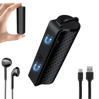 Bekasa Diktiergerät Magnetisches Mini, 64GB Aufnahmegerät mit 480 Stunden Digitale Abhörgerät One Touch Sprachaktiviertes USB Diktiergeräte mit Wiedergabe für Konferenzen, Interviews, Klassen