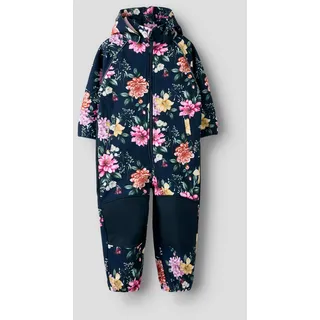 NAME IT Alfa08 Softshell 1fo Overall - Dark Sapphire / Botanical Flower - 7 Jahre