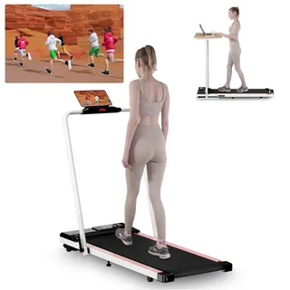 Superun Raceable Walking Pad Klappbar, Laufband für Zuhause 136 kg, Klappbares Laufband Unter dem Schreibtisch mit APP-Steuerung, Laufband Schreibtisch mit Multi-Runner-Rennen