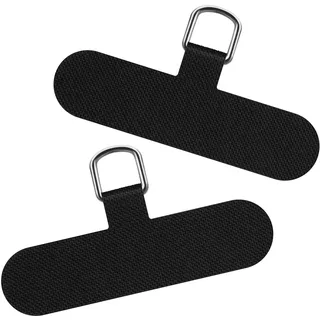 mylovetime Handyband Pads, 2 Stück Telefon Patch Ersatz Handy Band Zubehör, Gold D-Schließe Handy-Tether Tabs Multifunktionaler Patch Phone Tether Tabs Kompatibel mit Meisten Smartphones Schwarz
