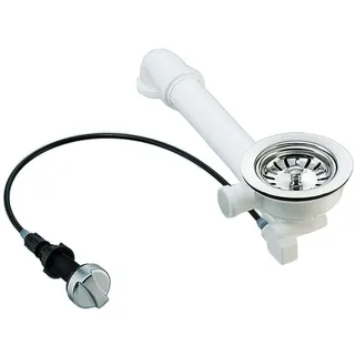 keenberk - Universelle Siebkorb-Ablaufgarnitur mit Drehventil 8,9 cm Raumschaffer und 1 Zoll Überlaufanschluss zum Stecken,